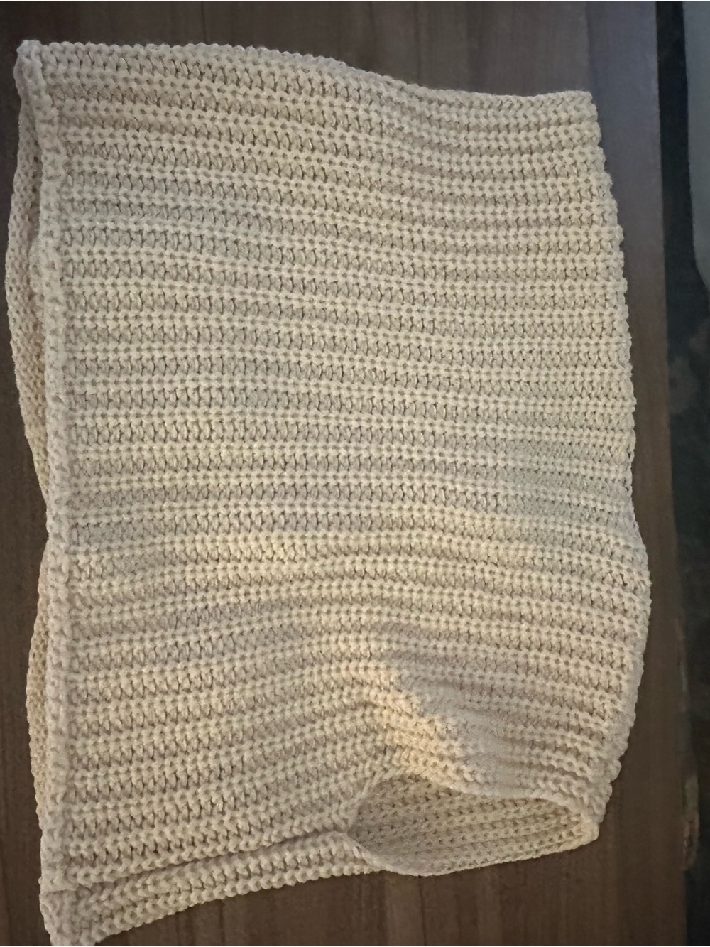 Cream Chunky Knit Button-Front Women's Sweater Vest - Picture 5 of 6